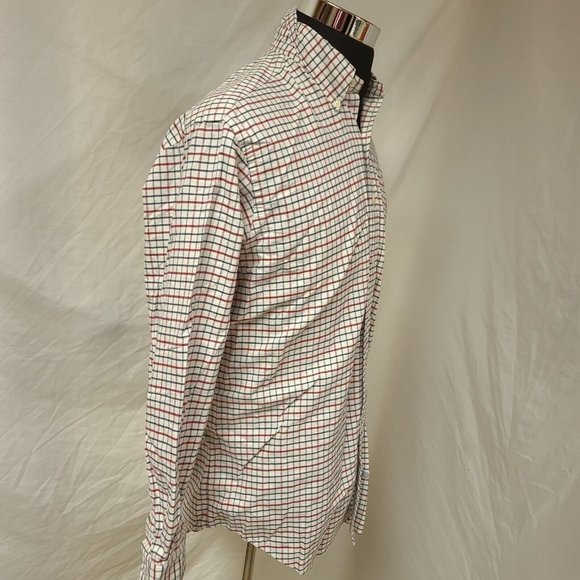 Ralph Lauren Mens 16-34 Blue Red Stripe Long Sleeve Button Yarmouth Cotton Shirt - Picture 9 of 10